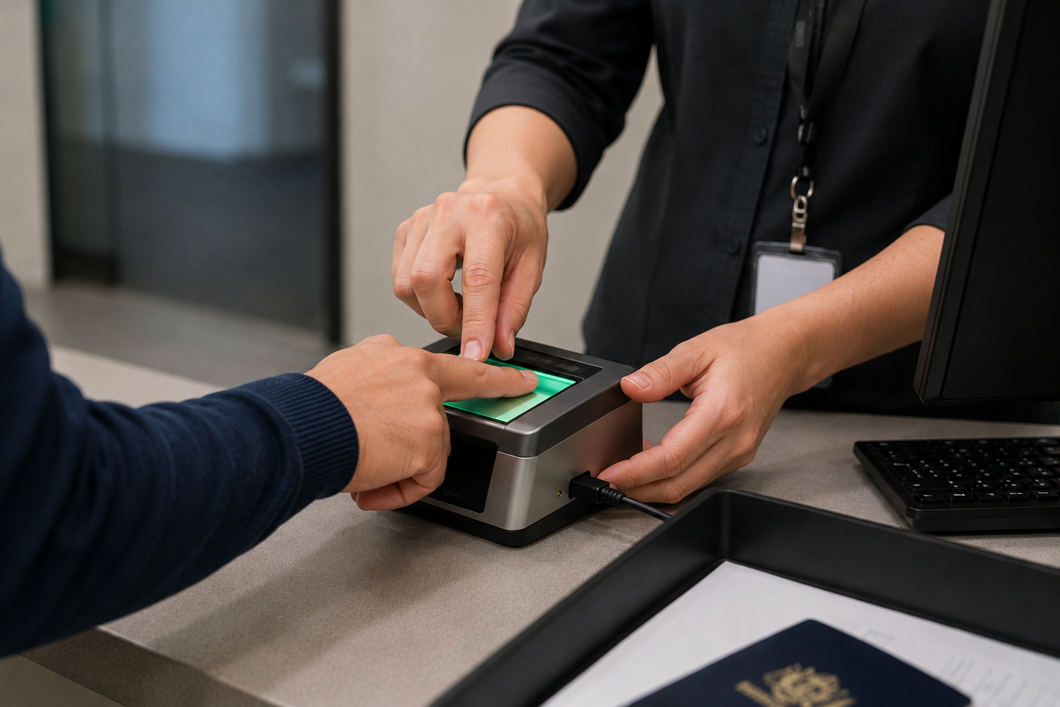 Fingerprint scanning during police clearance certificates processing for an Australian visa application
