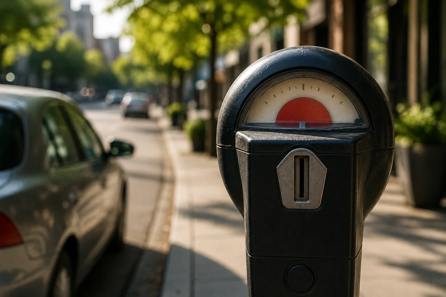 Close-up of an expired parking meter on a city street, illustrating the importance of acting before your visa expiry in Australia